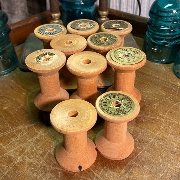 Set of 10 Wooden Spools 2” x 1 1/2” - Picture 2 of 7